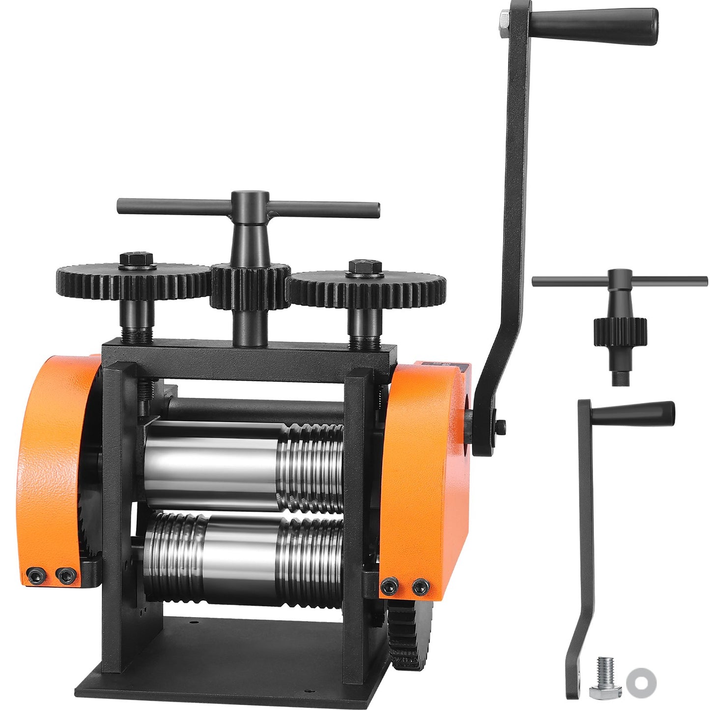 Rolling Mill, 1.77"/45 mm Jewelry Rolling Mill Machine, 1: 2.4 Gear Ratio, 3-in-1 Multi-function Rolling Mill, 0-6 mm Press Thickness for Metal Jewelry Making Sheet Square Wire Semicircle - Image 9