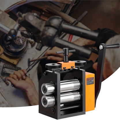 Rolling Mill, 2.95"/75 mm Jewelry Rolling Mill Machine, 1: 2 Gear Ratio, 3-in-1 Multi-function Rolling Mill, 0.03-6.5mm Press Thickness for Metal Jewelry Making Sheet Square Wire Semicircle - Image 8