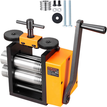 Rolling Mill, 2.95"/75 mm Jewelry Rolling Mill Machine, 1: 2 Gear Ratio, 3-in-1 Multi-function Rolling Mill, 0.03-6.5mm Press Thickness for Metal Jewelry Making Sheet Square Wire Semicircle - Image 9