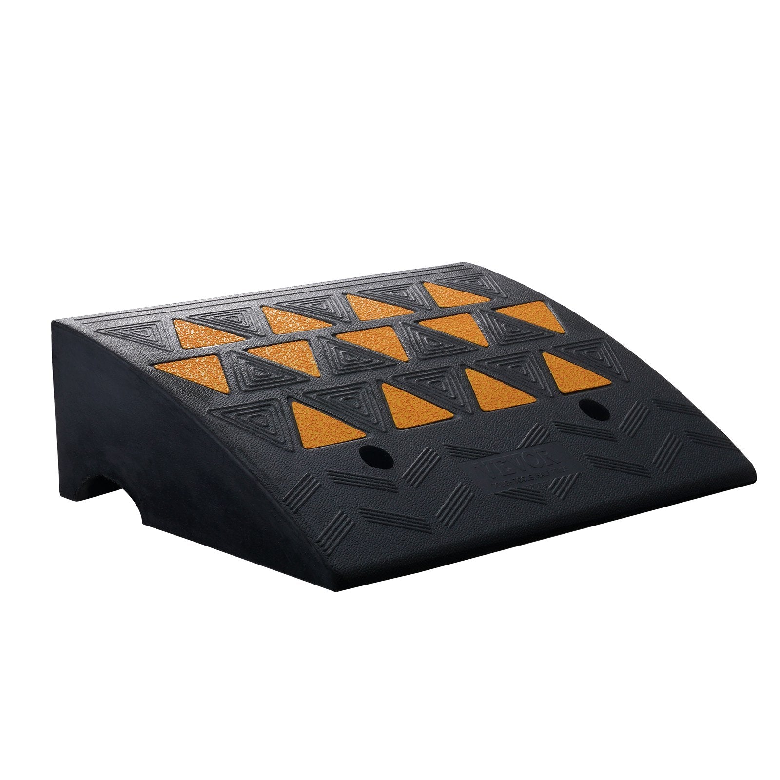 Rubber Curb Ramp 15.2 cm Rise Height Sidewalk Curb Ramp, 37 cm Width 49.1 cm Length Driveway Ramp for Curb, 15T Heavy Duty Rubber Ramp for Forklifts, Trucks, Buses, Cars, Wheelchairs, Bikes