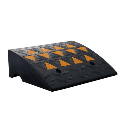 Rubber Curb Ramp 15.2 cm Rise Height Sidewalk Curb Ramp, 37 cm Width 49.1 cm Length Driveway Ramp for Curb, 15T Heavy Duty Rubber Ramp for Forklifts, Trucks, Buses, Cars, Wheelchairs, Bikes