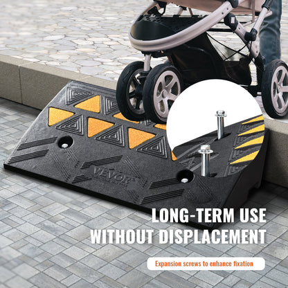 Rubber Curb Ramp 10.8 cm Rise Height Sidewalk Curb Ramp, 30 cm Width 50 cm Length Driveway Ramp for Curb, 15T Heavy Duty Rubber Ramp for Forklifts, Trucks, Buses, Cars, Wheelchairs, Bikes - Image 6