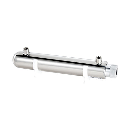UV Water Purifier, 12W 1GPM, 220V Versatile Ultraviolet Water Purifier Filter with Stainless Steel Housing, Whole House UV Water Filter with Quartz Sleeve Fit for Shower/Drinking/Cleaning