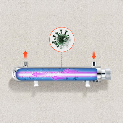 UV Water Purifier, 12W 1GPM, 220V Versatile Ultraviolet Water Purifier Filter with Stainless Steel Housing, Whole House UV Water Filter with Quartz Sleeve Fit for Shower/Drinking/Cleaning - Image 8