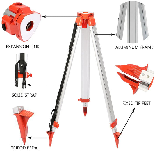 Super Combination 1.65m Aluminum Tripod + 5m Staff For Rotary Laser Leveltop - Image 2