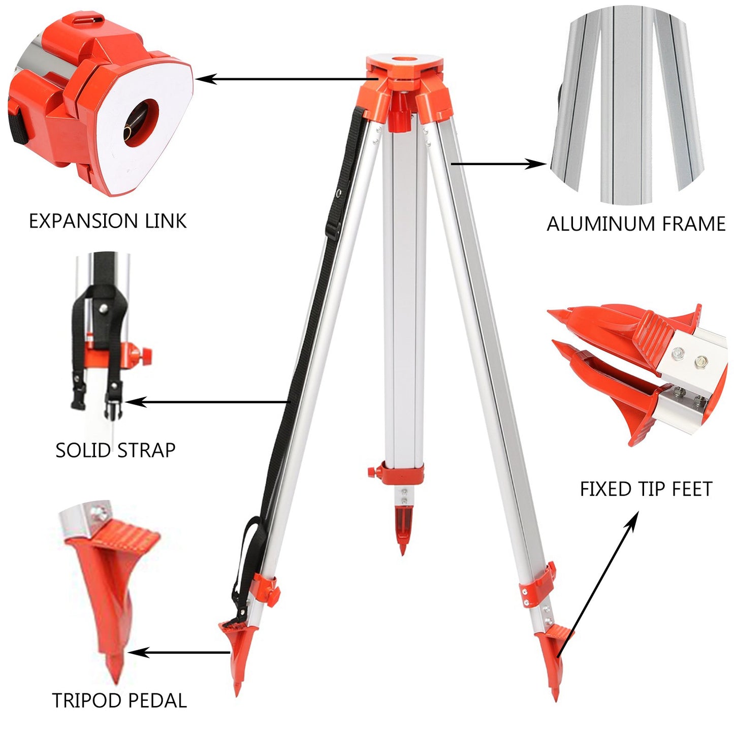 Super Combination 1.65m Aluminum Tripod + 5m Staff For Rotary Laser Leveltop - Image 2