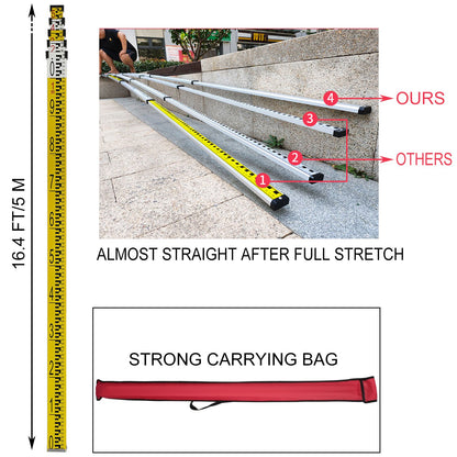 Super Combination 1.65m Aluminum Tripod + 5m Staff For Rotary Laser Leveltop - Image 3
