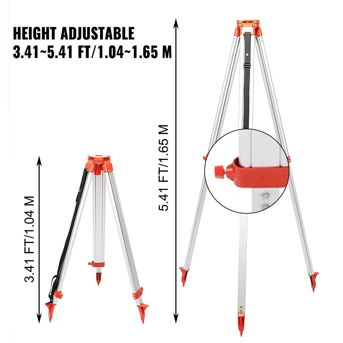 Super Combination 1.65m Aluminum Tripod + 5m Staff For Rotary Laser Leveltop - Image 4