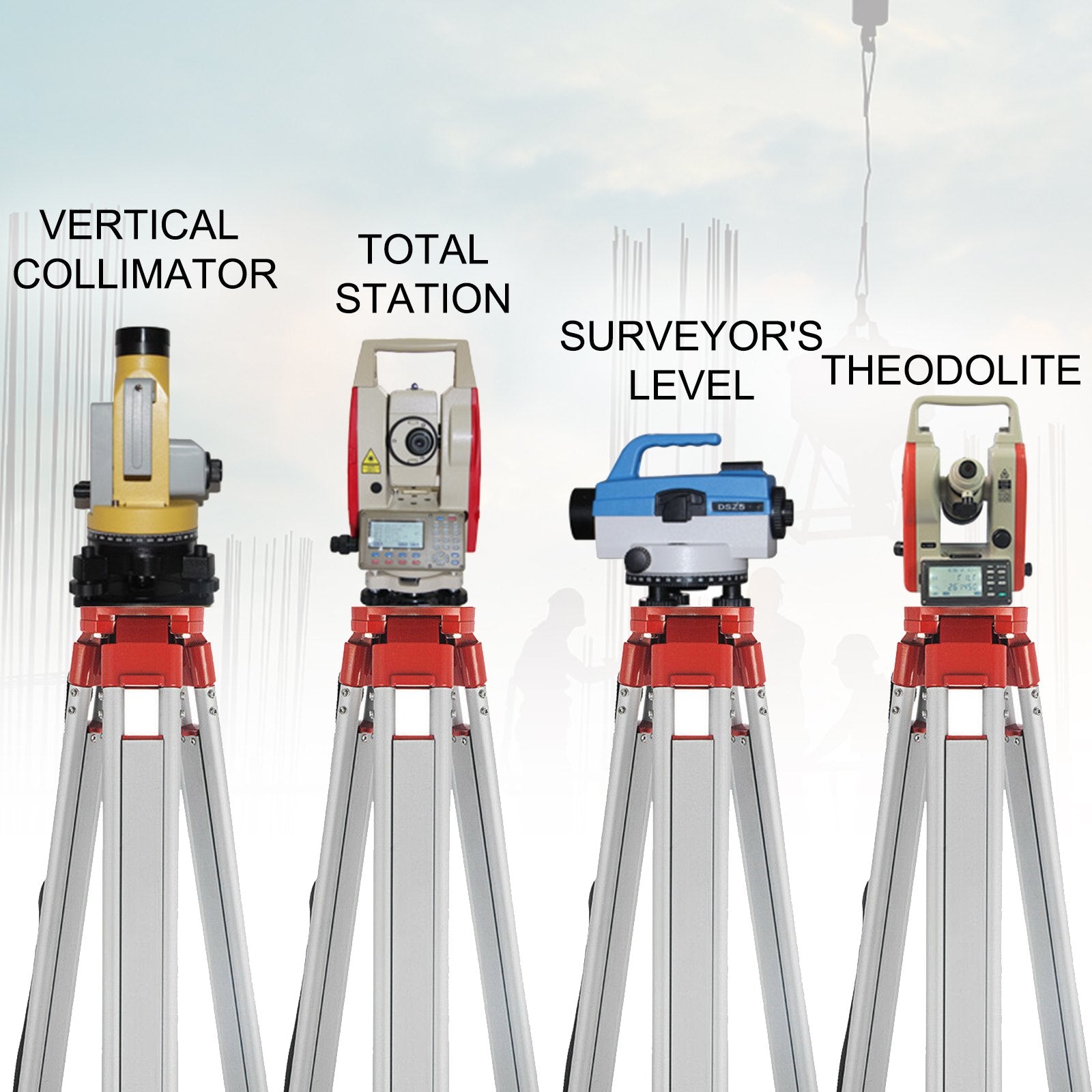 Super Combination 1.65m Aluminum Tripod + 5m Staff For Rotary Laser Leveltop - Image 6