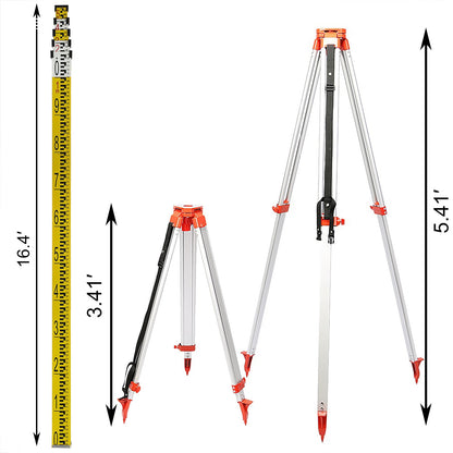 Super Combination 1.65m Aluminum Tripod + 5m Staff For Rotary Laser Leveltop - Image 8