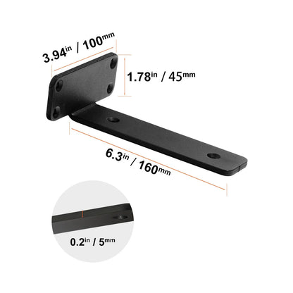 Shelf Bracket, 21cmL x 10cmW x 4.5cmH 6 Pcs, Heavy Duty Floating Shelf Brackets, Brackets for Shelves, 5mm Thick Matte Black L Shelf Bracket,Steel Shelving Brackets with 72.6 kg Load Capacity - Image 8