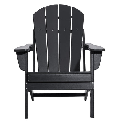 Adirondack Chair Plastic, Set of 2 All-Weather Portable Folding Fire Pit Chair, Outdoor Adirondack Patio Chair with Cup Holder, with Relaxing Arm Rest Ergonomic, for Garden, Backyard - Black - Image 9