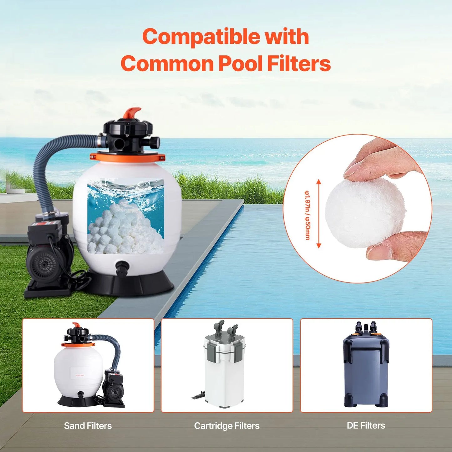 Pool Filter Balls for Sand Filter Pump 0.7 kg Reusable for Swimming Pool - Image 5