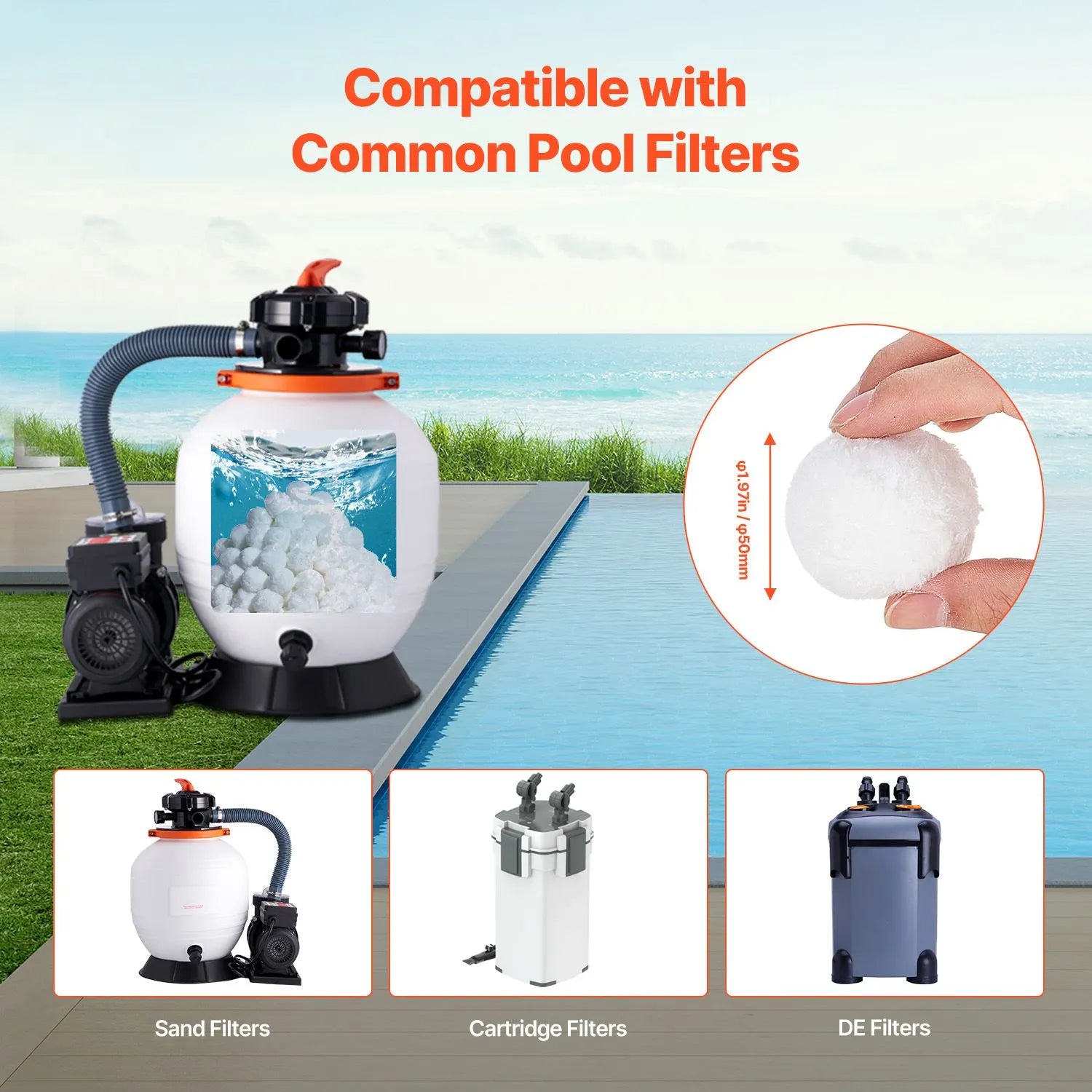 Pool Filter Balls for Sand Filter Pump 0.7 kg Reusable for Swimming Pool - Image 5