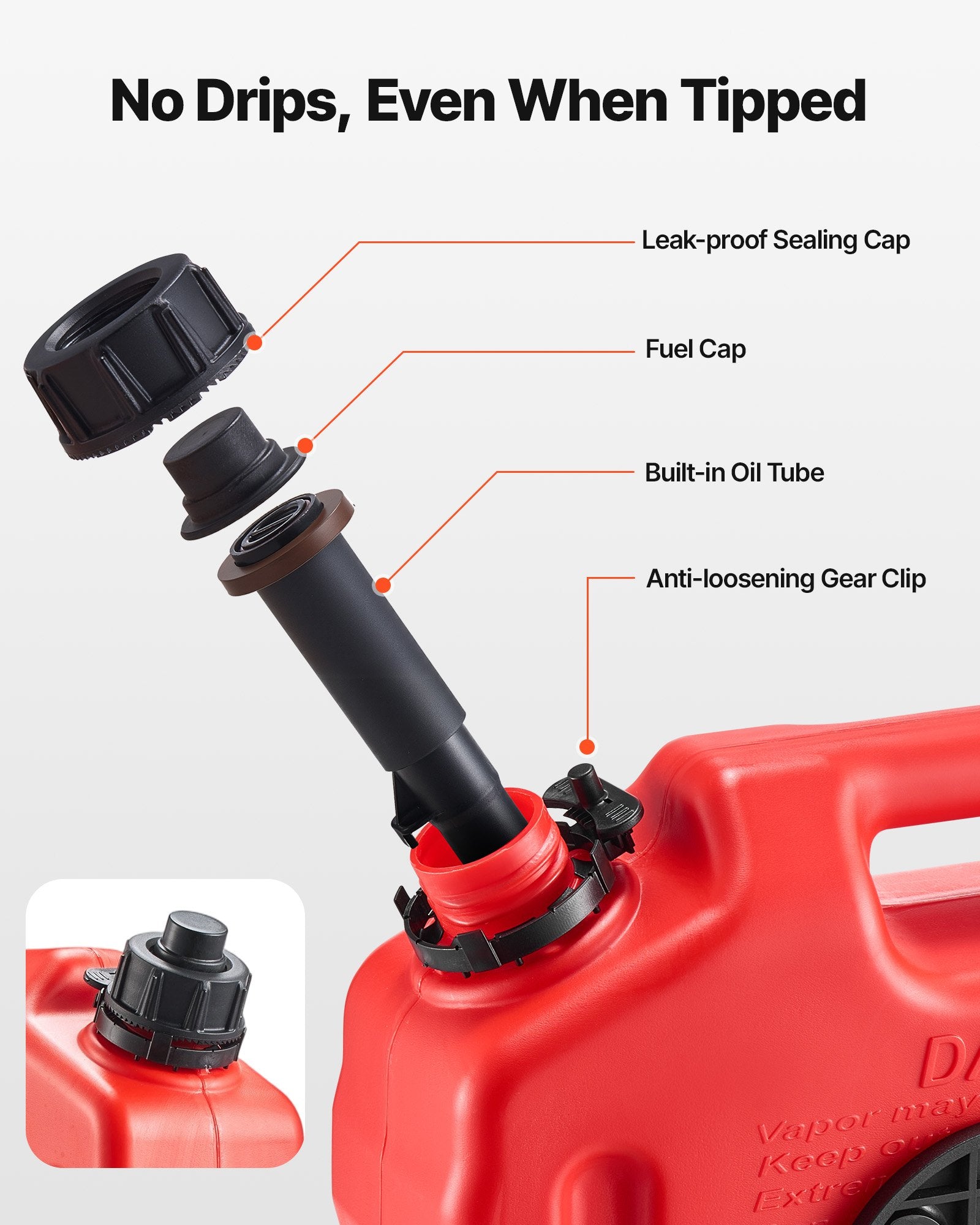 Fuel Container, 10 L, Gas Can with Spout and Lockable Bracket, 15 L/min Max Flow Rate, Secure & Leak-proof, Portable Flat Fluid Container for Most Cars Motorcycle ATV UTV, Red - Image 3