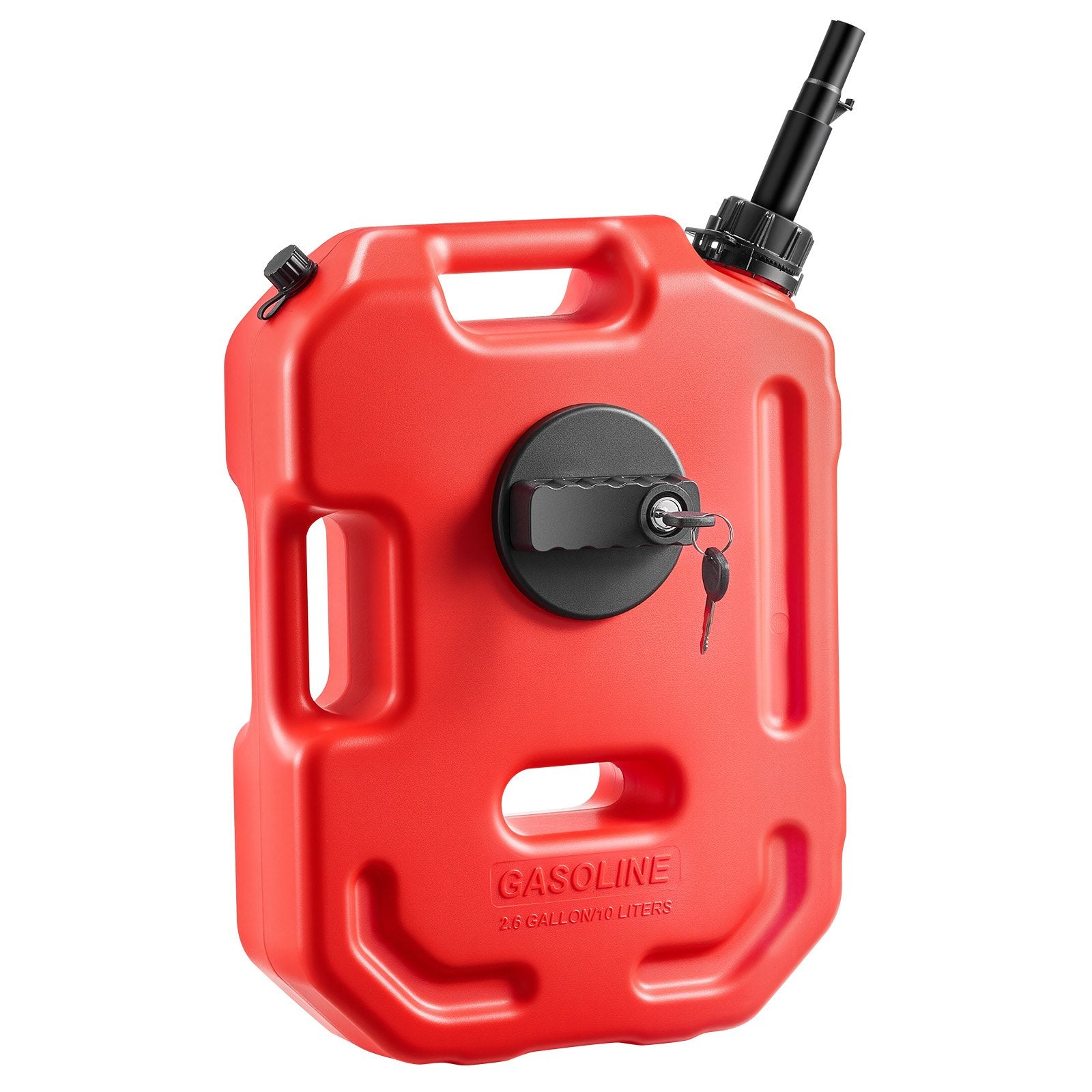 Fuel Container, 10 L, Gas Can with Spout and Lockable Bracket, 15 L/min Max Flow Rate, Secure & Leak-proof, Portable Flat Fluid Container for Most Cars Motorcycle ATV UTV, Red - Image 9