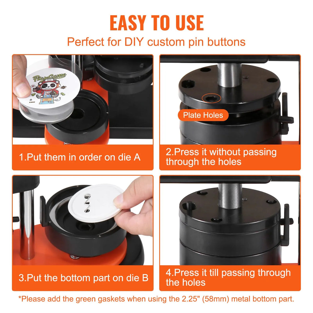 Button Maker Machine, 2.28 inch/58mm Pin Maker, Installation-Free Badge Punch Press Kit, Children DIY Gifts Button Making Supplies with 100pcs Button Parts, Circle Cutter, Magic Book - Image 5