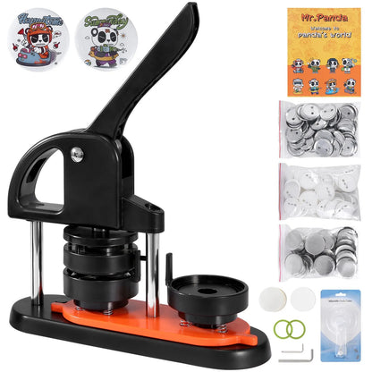Button Maker Machine, 2.28 inch/58mm Pin Maker, Installation-Free Badge Punch Press Kit, Children DIY Gifts Button Making Supplies with 100pcs Button Parts, Circle Cutter, Magic Book - Image 9