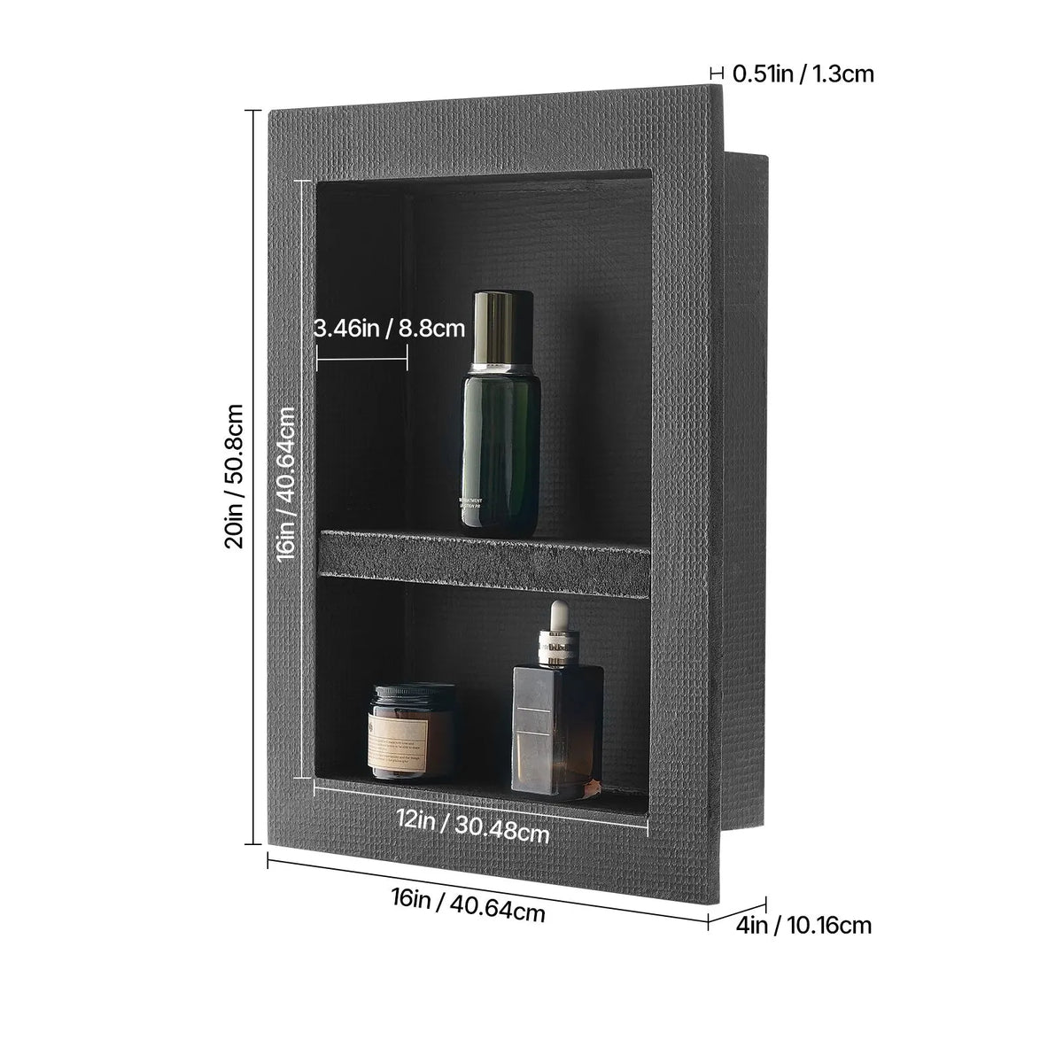 Shower Niche 40.6 x 50.8 x 10.2 cm Recessed Wall Divider Shelf Bathroom - Image 8