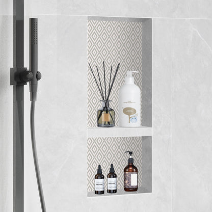 Shower Niche Ready for Tile 40.64 x 81.28 cm, Double Shelf Organizer, Square Corners Wall-inserted Niche Recessed, Sealed Protection Modern Soap Storage Niche for Shower Bathroom, Black - Image 8
