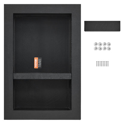 Shower Niche Ready for Tile 40.64 x 60.96 cm, 16 x 24 inch Double Shelf Organizer, Square Corners Wall-inserted Niche Recessed, Sealed Protection Modern Soap Storage Niche for Shower Bathroom, Black - Image 9