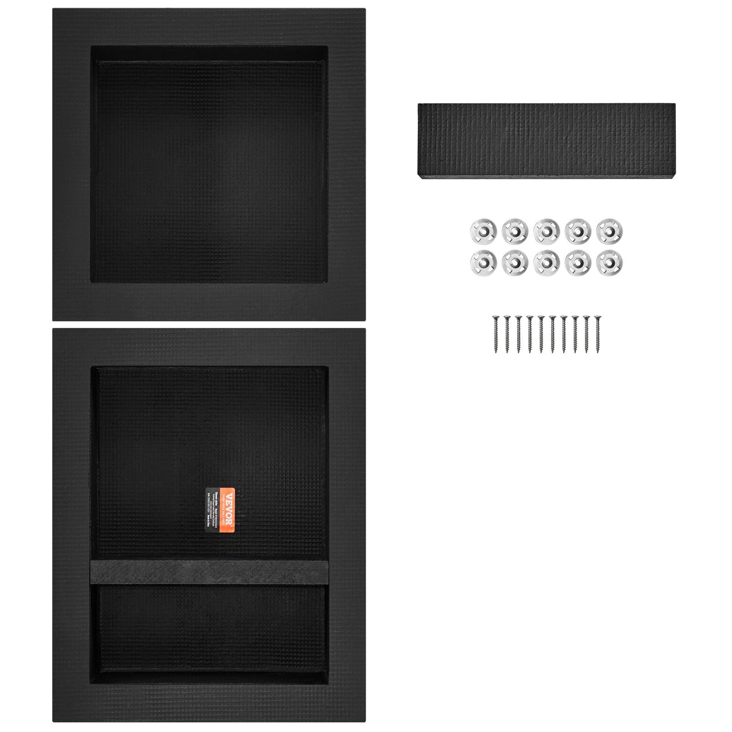 Shower Niche Ready for Tile 40.64x40.64cm & 40.64x50.8cm, Triple Shelf, Square Corners Wall-inserted Niche Recessed, Sealed Protection Modern Soap Storage Niche for Shower Bathroom, Black - Image 9