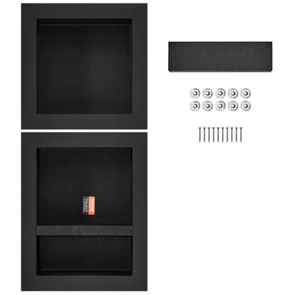 Shower Niche Ready for Tile 40.64x40.64cm & 40.64x50.8cm, Triple Shelf, Square Corners Wall-inserted Niche Recessed, Sealed Protection Modern Soap Storage Niche for Shower Bathroom, Black - Image 9