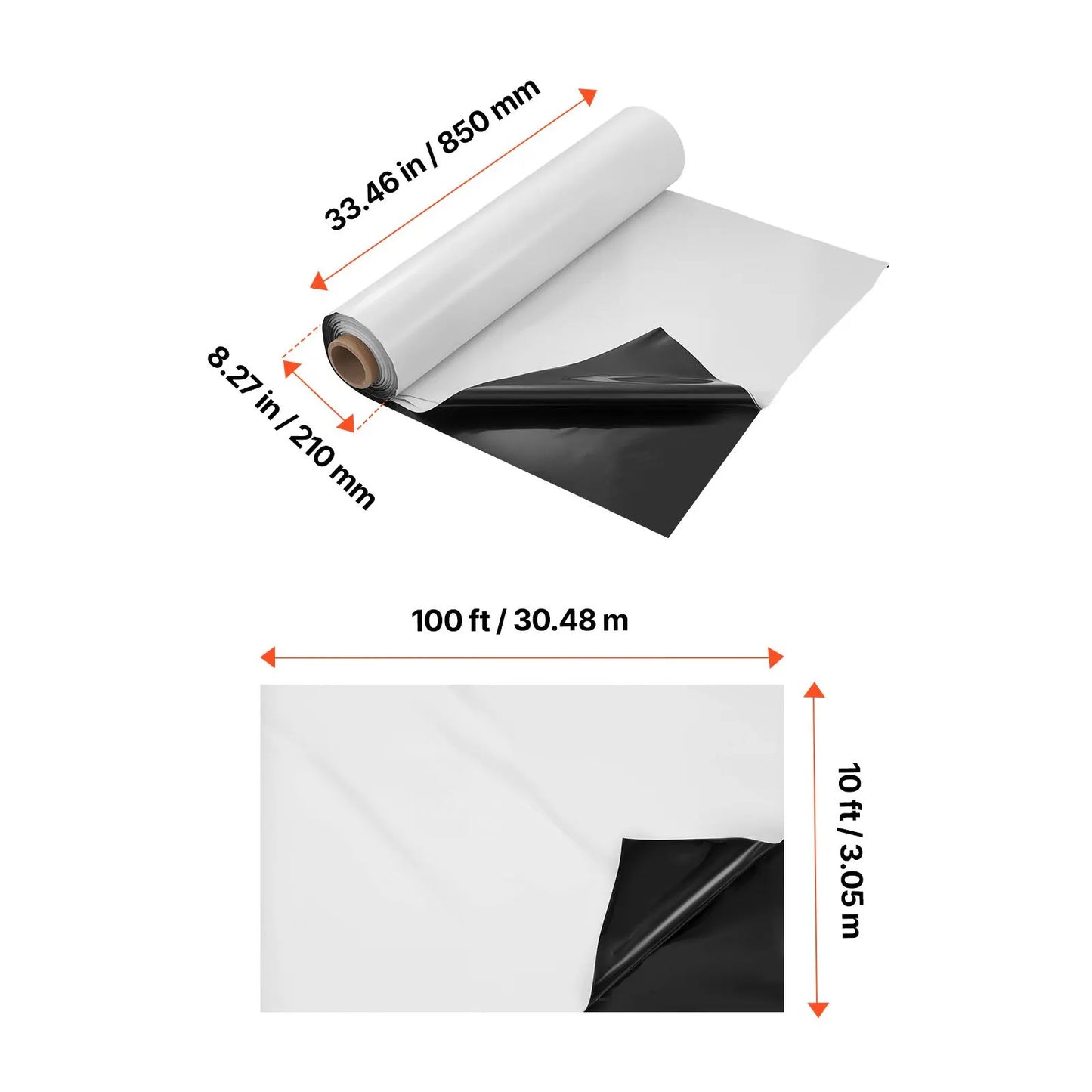 10Mil Plastic Sheeting Roll 10 x 100 FT Heavy Duty Black & White - Image 8