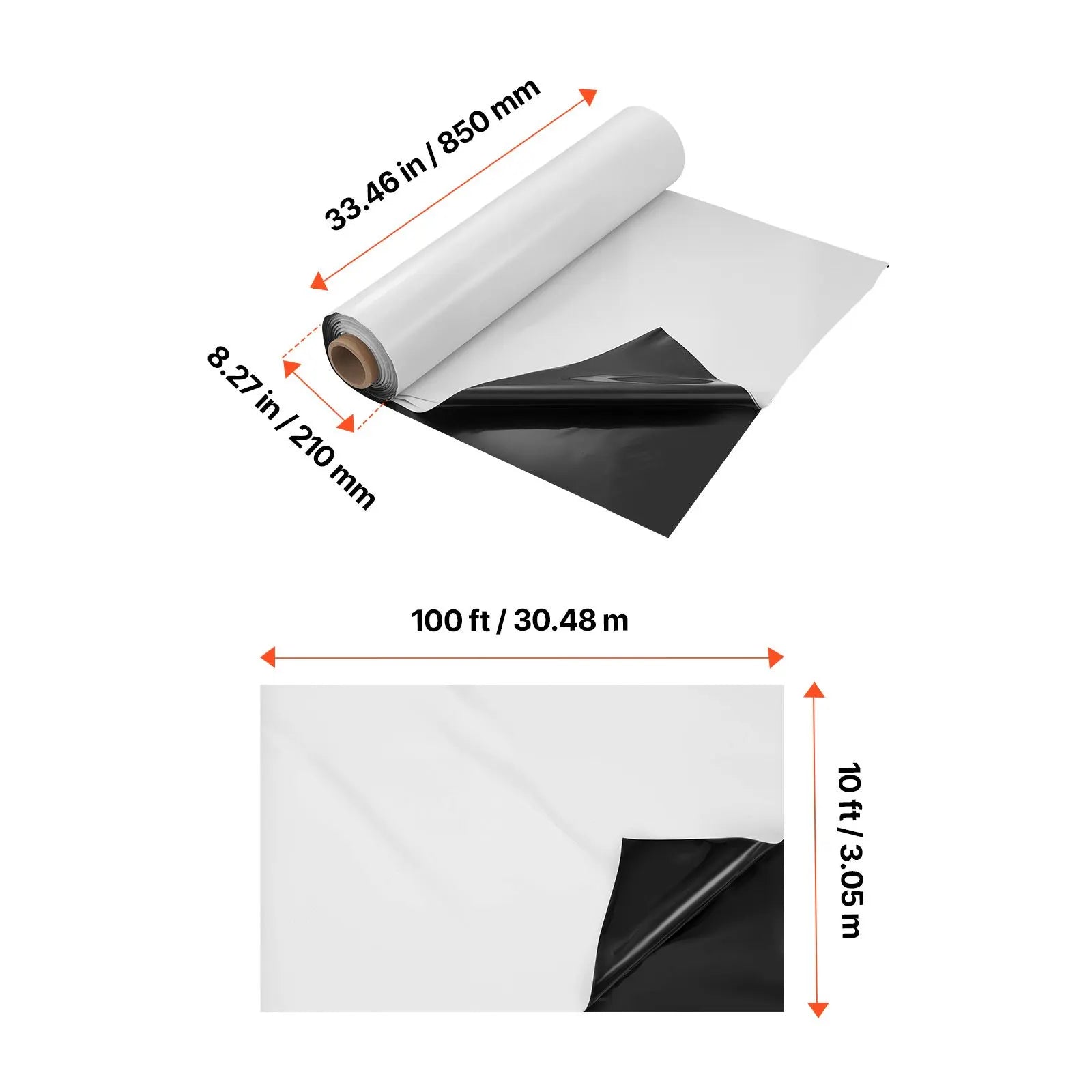 10Mil Plastic Sheeting Roll 10 x 100 FT Heavy Duty Black & White - Image 8
