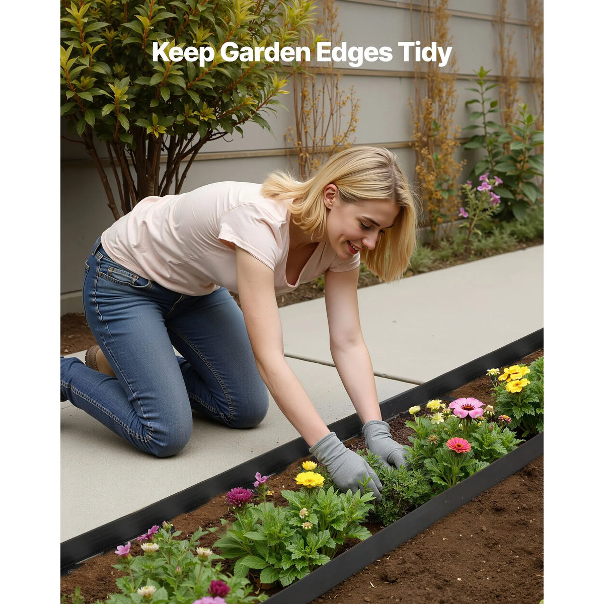 Landscape Edging, 3000 x 4 cm Plastic Garden Border Edging with 120 Spikes, No Dig, Flexible Lawn Edgings Roll, UV-Resistant Mini Fence Borders Pathway Edgings for Flower Beds Yard Paver - Image 2