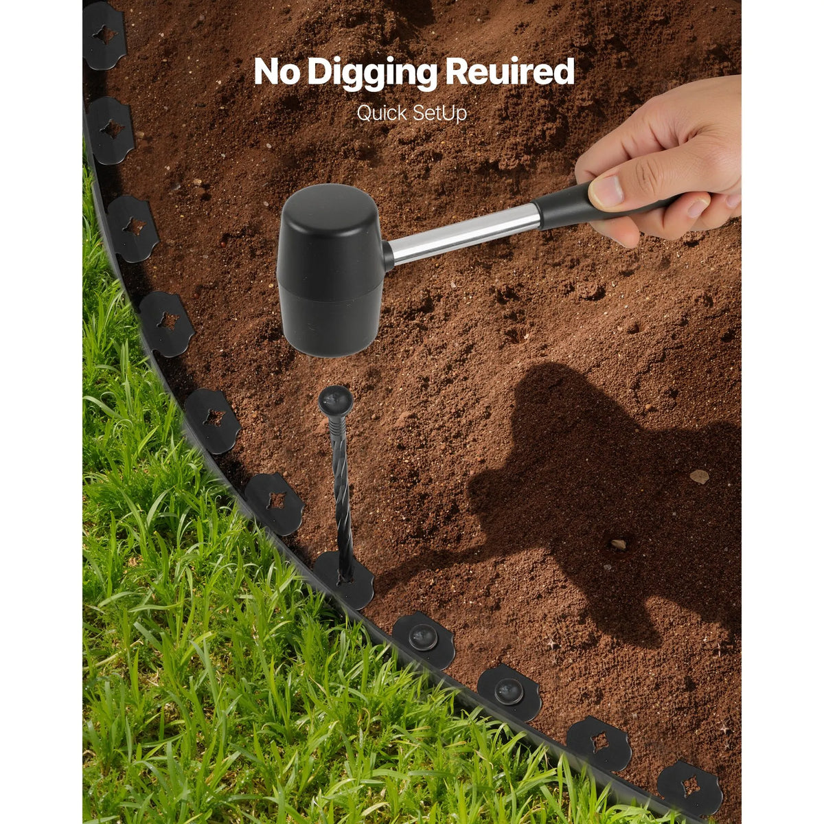 Landscape Edging, 3000 x 4 cm Plastic Garden Border Edging with 120 Spikes, No Dig, Flexible Lawn Edgings Roll, UV-Resistant Mini Fence Borders Pathway Edgings for Flower Beds Yard Paver - Image 4