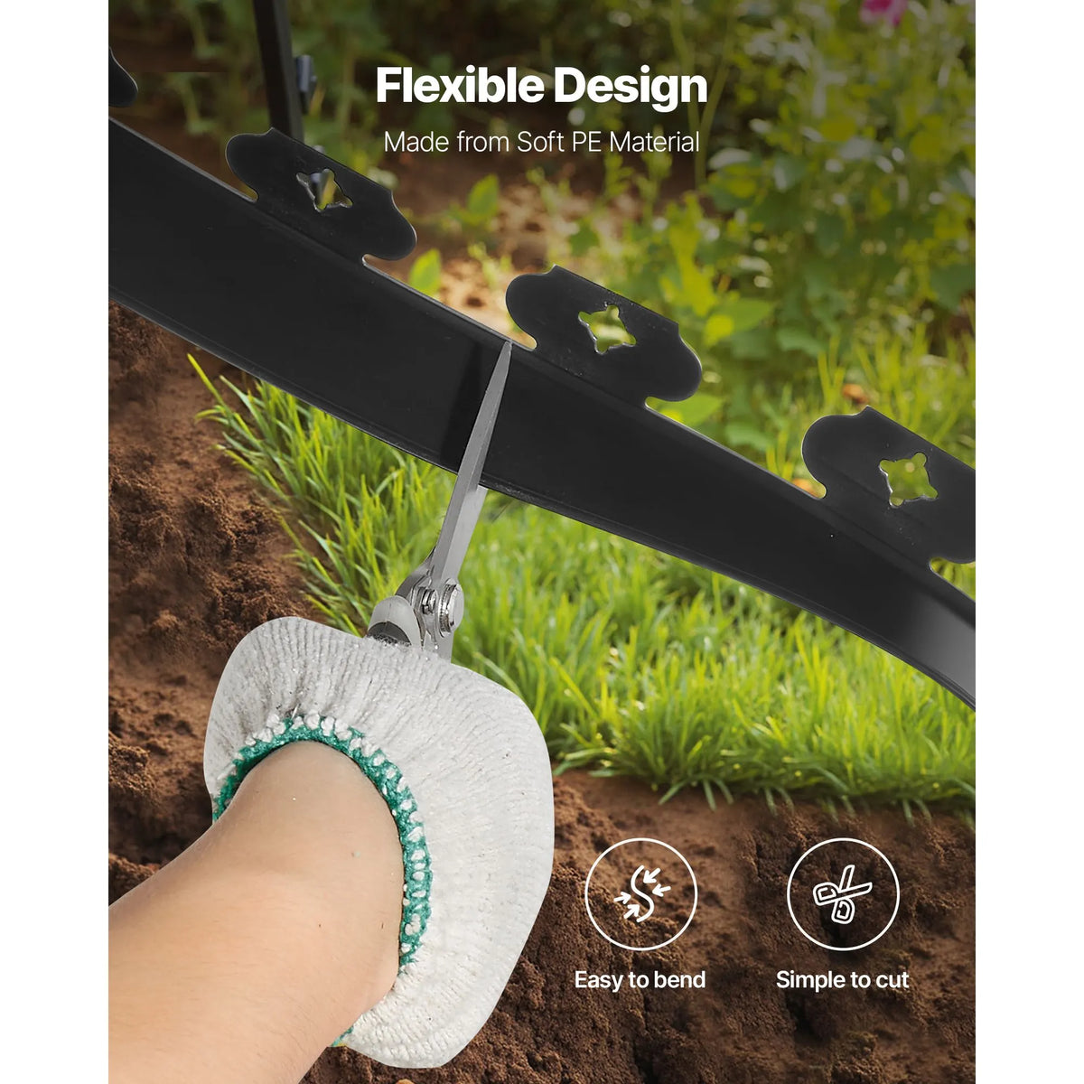 Landscape Edging, 3000 x 4 cm Plastic Garden Border Edging with 120 Spikes, No Dig, Flexible Lawn Edgings Roll, UV-Resistant Mini Fence Borders Pathway Edgings for Flower Beds Yard Paver - Image 5