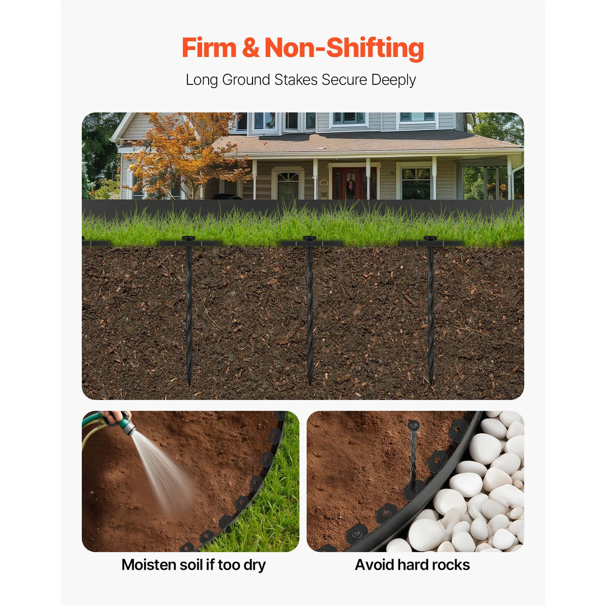 Landscape Edging, 3000 x 4 cm Plastic Garden Border Edging with 120 Spikes, No Dig, Flexible Lawn Edgings Roll, UV-Resistant Mini Fence Borders Pathway Edgings for Flower Beds Yard Paver - Image 7