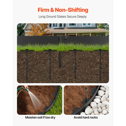 Landscape Edging, 2000 x 10 cm Plastic Garden Border Edging with 30 Spikes & 2 Ground Stakes, No Dig, Flexible Lawn Edgings Roll, UV-Resistant Mini Fence Borders for Flower Beds Yard Paver - Image 7