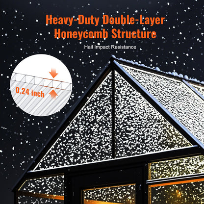15 Pack Polycarbonate Greenhouse Panels, 2' X 4' X 0.24'' Roof Panels Sheets, Waterproof UV Protected Corrugated Plastic Roofing, Impact Resistance Clear Roofing Sheets for Greenhouse/Garden - Image 3
