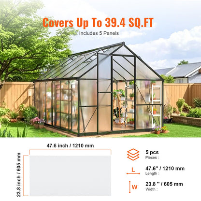 5 Pack Polycarbonate Greenhouse Panels 2' X 4' X 0.32'' Roof Sheets - Image 6