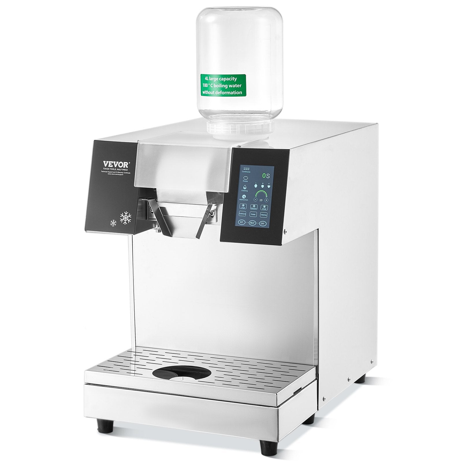 Commercial Snowflake Ice Machine, 397LBS/24H Snowflake Ice Maker, Stainless Steel Ice Shaver Machine, Electric Snow Cone Maker, Liquid Cooling System for Rapid Heat Dissipation, Ice Cream