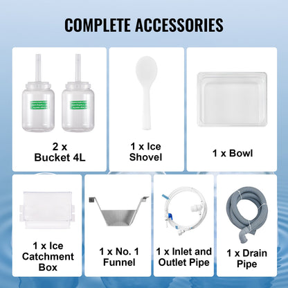 Commercial Snowflake Ice Machine, 397LBS/24H Snowflake Ice Maker, Stainless Steel Ice Shaver Machine, Electric Snow Cone Maker, Liquid Cooling System for Rapid Heat Dissipation, Ice Cream - Image 6