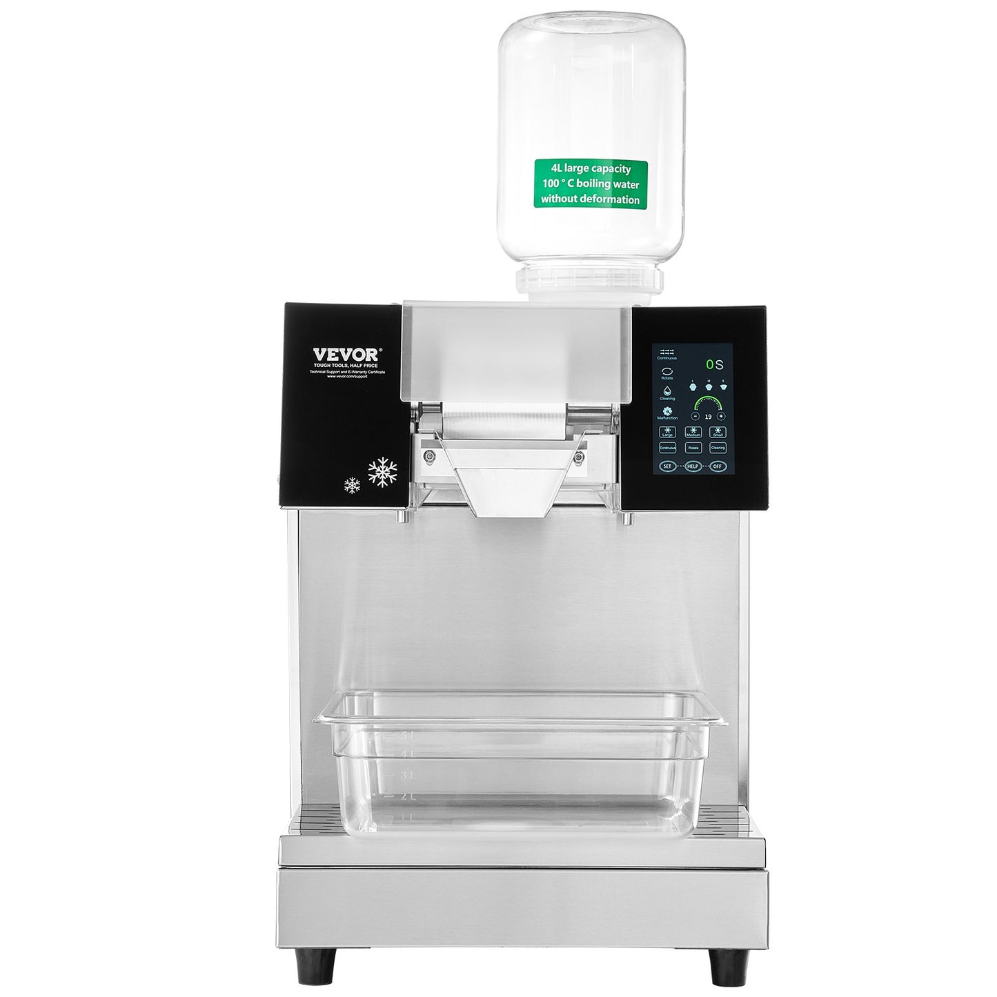 Commercial Snowflake Ice Machine, 397LBS/24H Snowflake Ice Maker, Stainless Steel Ice Shaver Machine, Electric Snow Cone Maker, Liquid Cooling System for Rapid Heat Dissipation, Ice Cream - Image 9