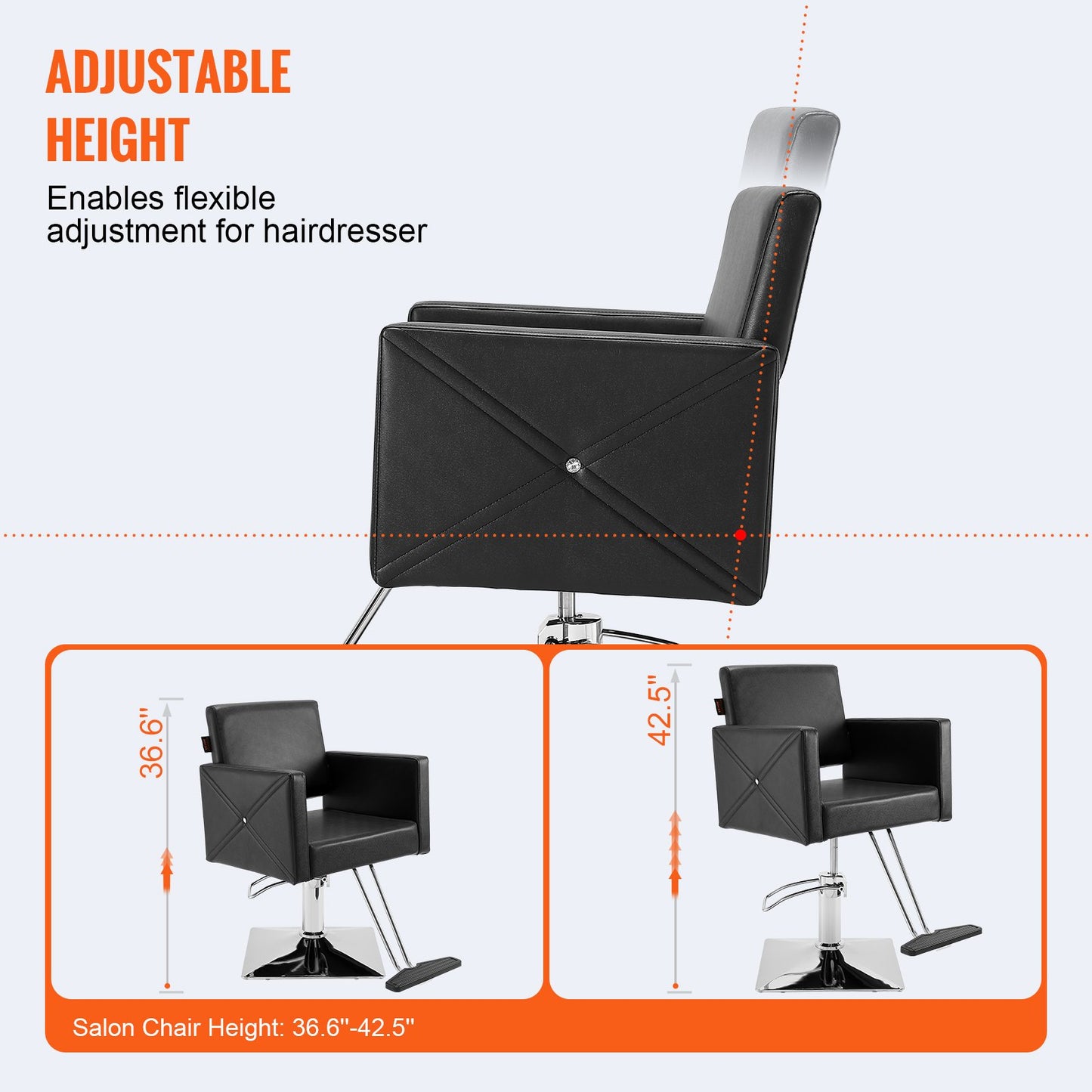 Salon Chair, Barber Chair for Hair Stylist, Styling Chair with Heavy Duty Hydraulic Pump, Swivel Hair Salon Chair with Footrest for Beauty Spa Shampoo, Max Load Weight 330 lbs, Black - Image 3