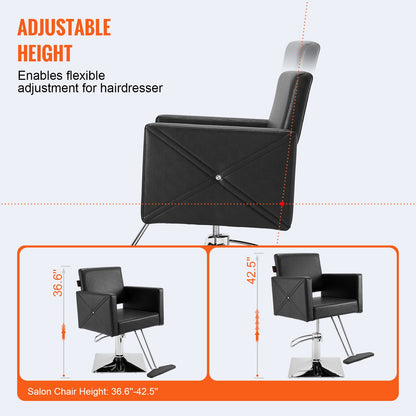 Salon Chair, Barber Chair for Hair Stylist, Styling Chair with Heavy Duty Hydraulic Pump, Swivel Hair Salon Chair with Footrest for Beauty Spa Shampoo, Max Load Weight 330 lbs, Black - Image 3