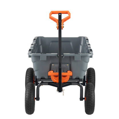 Dump Cart, Poly Garden Dump Cart with Easy to Assemble Steel Frame, Dump Wagon with 2-in-1 Convertible Handle, Utility Wheelbarrow 544kg/ 1200lbs Capacity, 33cm/ 13 inch Tires - Image 9