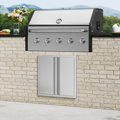 BBQ Access Door, 610x610 mm Double Outdoor Kitchen Door, Stainless Steel Flush Mount Door, Wall Vertical Door with Recessed Handles , for BBQ Island, Grilling Station, Outside Cabinet - Image 8