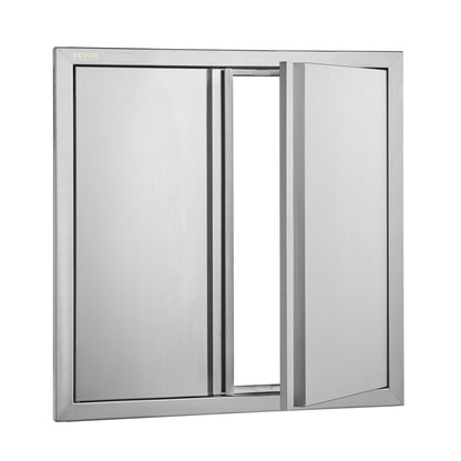 BBQ Access Door, 610x610 mm Double Outdoor Kitchen Door, Stainless Steel Flush Mount Door, Wall Vertical Door with Recessed Handles , for BBQ Island, Grilling Station, Outside Cabinet - Image 9
