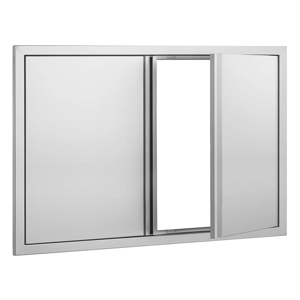 BBQ Access Door, 914x610 mm Double Outdoor Kitchen Door, Stainless Steel Flush Mount Door, Wall Vertical Door with Recessed Handles , for BBQ Island, Grilling Station, Outside Cabinet