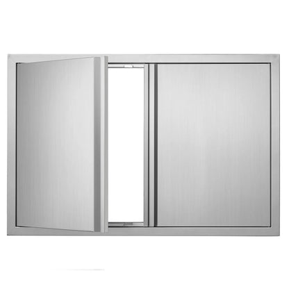 BBQ Access Door, 914x610 mm Double Outdoor Kitchen Door, Stainless Steel Flush Mount Door, Wall Vertical Door with Recessed Handles , for BBQ Island, Grilling Station, Outside Cabinet - Image 9