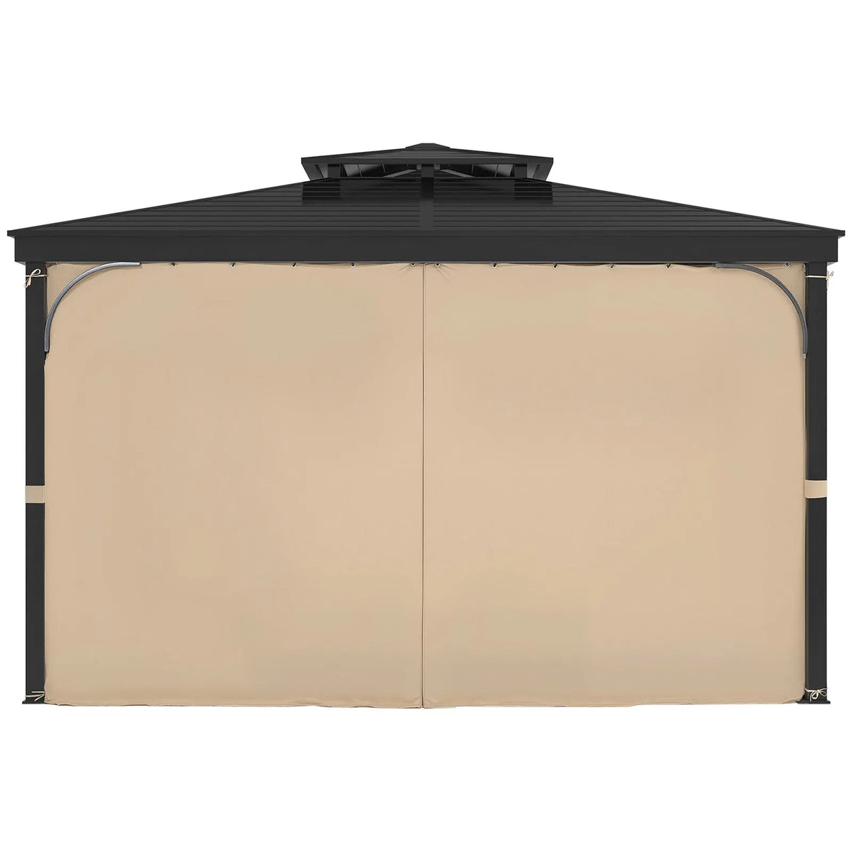 Gazebo Curtains Outdoor, Fit Most 10' x 10' x 6.7' Gazebos, 4-Panel Sidewall Gazebo Privacy Curtains with Zippers, Outdoor Curtain Replacement for Patio Canopy, Only Curtain, Khaki