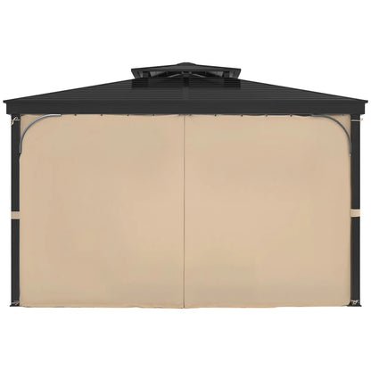 Gazebo Curtains Outdoor, Fit Most 10' x 10' x 6.7' Gazebos, 4-Panel Sidewall Gazebo Privacy Curtains with Zippers, Outdoor Curtain Replacement for Patio Canopy, Only Curtain, Khaki
