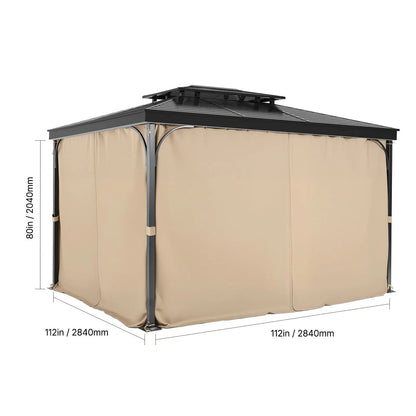 Gazebo Curtains Outdoor, Fit Most 10' x 10' x 6.7' Gazebos, 4-Panel Sidewall Gazebo Privacy Curtains with Zippers, Outdoor Curtain Replacement for Patio Canopy, Only Curtain, Khaki - Image 8