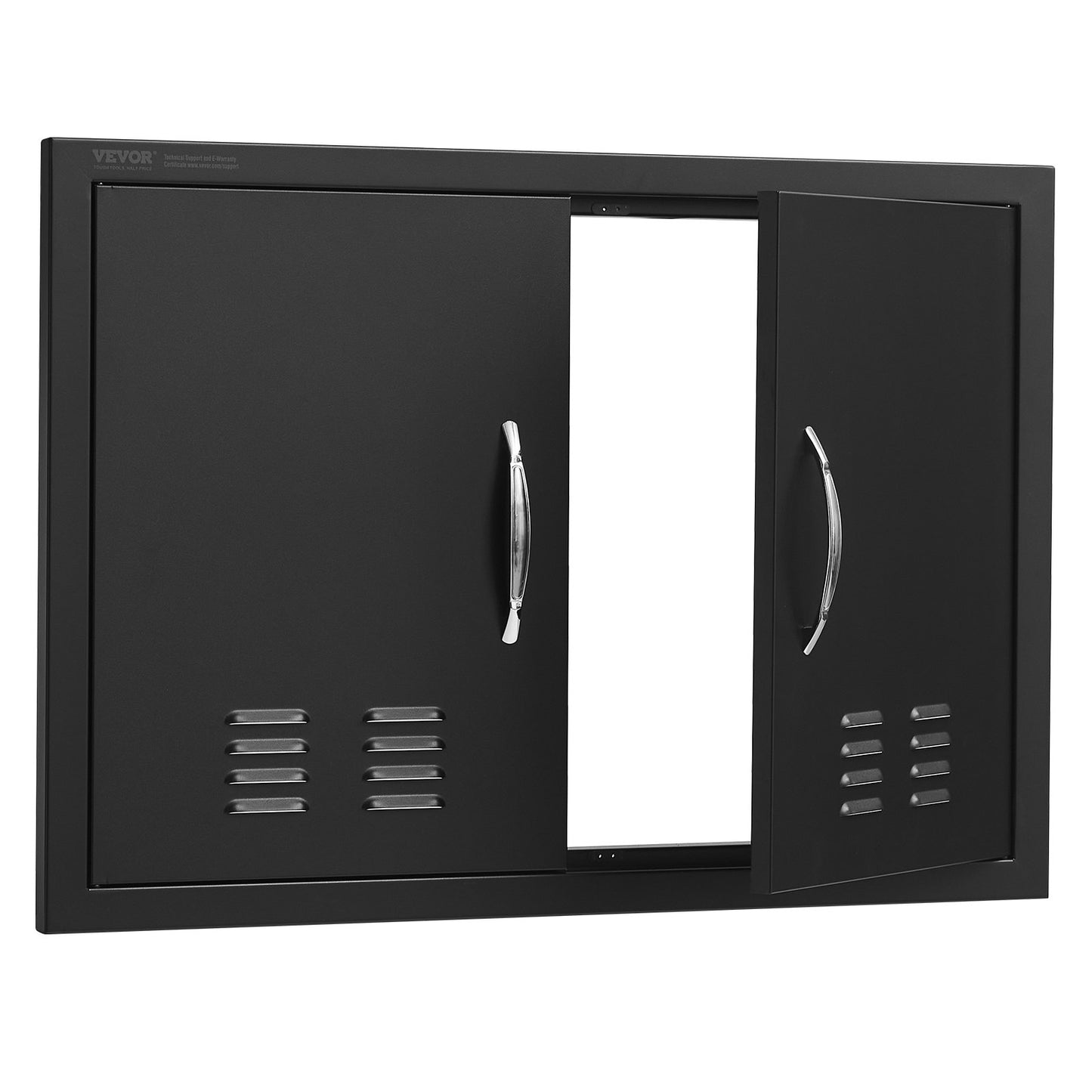 BBQ Access Door,762 x533 mm Double Outdoor Kitchen Door, Cold Plate Flush Mount Door, Wall Vertical Door with Handles and Ventss, for BBQ Island, Grilling Station, Outside Cabinet - Image 9
